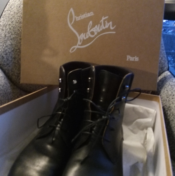 Mens Louis Vuitton Paris Trapman Flat Black Calf Boots in Black - Picture 3 of 14